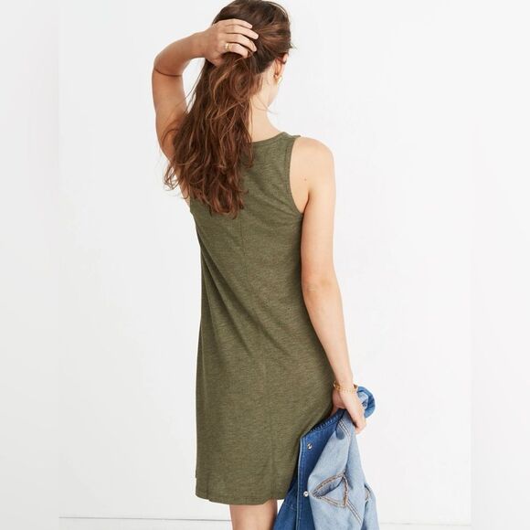 Madewell Highpoint Tank Dress Color Heather Woodland Size Large Swing Dress - Picture 2 of 10